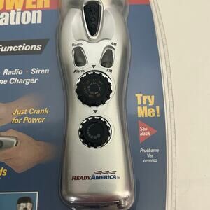 Ready America Emergency Power Station Hand Crank Flashlight Radio Charger New